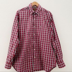 Tailorbyrd red plaid long sleeve button down shirt